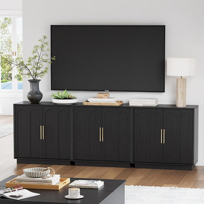 FORTUNETEC 31.5" Modern Sideboard Buffet Cabinet with Storage, Black