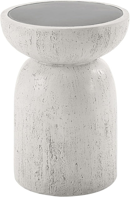 Acme Dylana Environmental Friendly Cement Concrete Accent Table in Natural Gray