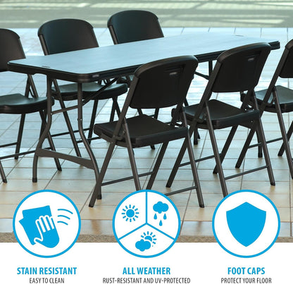 LIFETIME 6-Foot Nesting Folding Table, Commercial, Black