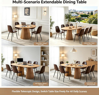 Extendable Wooden Dining Table with 4 Chairs for Small Space | extendable table，wooden dining table，dining table small space(black)