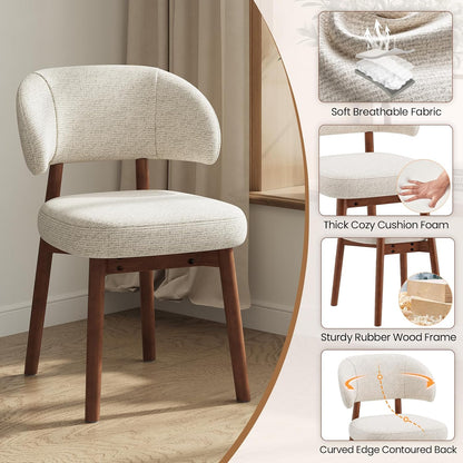 MALOL 47"-63" Extendable Round to Oval Dining Room Table Chairs Set for 4-8, Modern Wooden Kitchen Table and Chairs with Hidden Storage and Fluted Design for Dining Room/Small Space(Walnut and Beige)