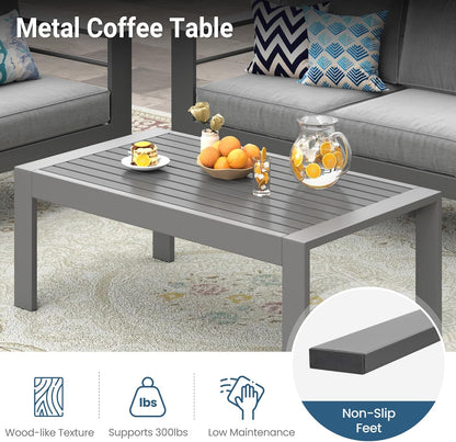Wisteria Lane Metal Patio Furniture Sofa, All-Weather Outdoor Armchairs Set of 2 with Upgraded Cushions, Weather-Resistant Heavy Duty Modern Outdoor Chairs for Garden, Balcony, Backyard, Dark Grey