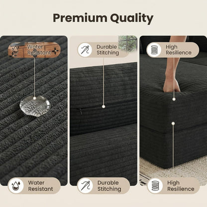 106” Modular Sectional Sofa, Cloud Sectional Couch with Deep Seat, Modern Modular L-Shape Sofa Couch with Chaise,Upholstered Couches for Living Room Bedroom No Assembly Required
