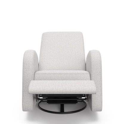 Storkcraft Santa Monica Power Recliner Swivel Glider, Steel Basketweave | GREENGUARD Gold Certified, CertiPUR-US Certified Foam, Effortless Electronic Power Recline, USB-A & USB-C Charger