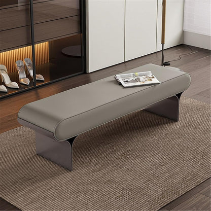 Modern Upholstered Bed end Stool Bedroom Home Use Bedside Dressing Room Wooden Shoe Changing Entryway(Small)