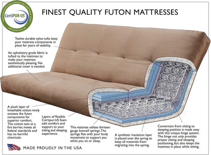 Kodiak Furniture Monterey Queen-size Futon, Espresso Finish with Oregon Trail Java Mattress
