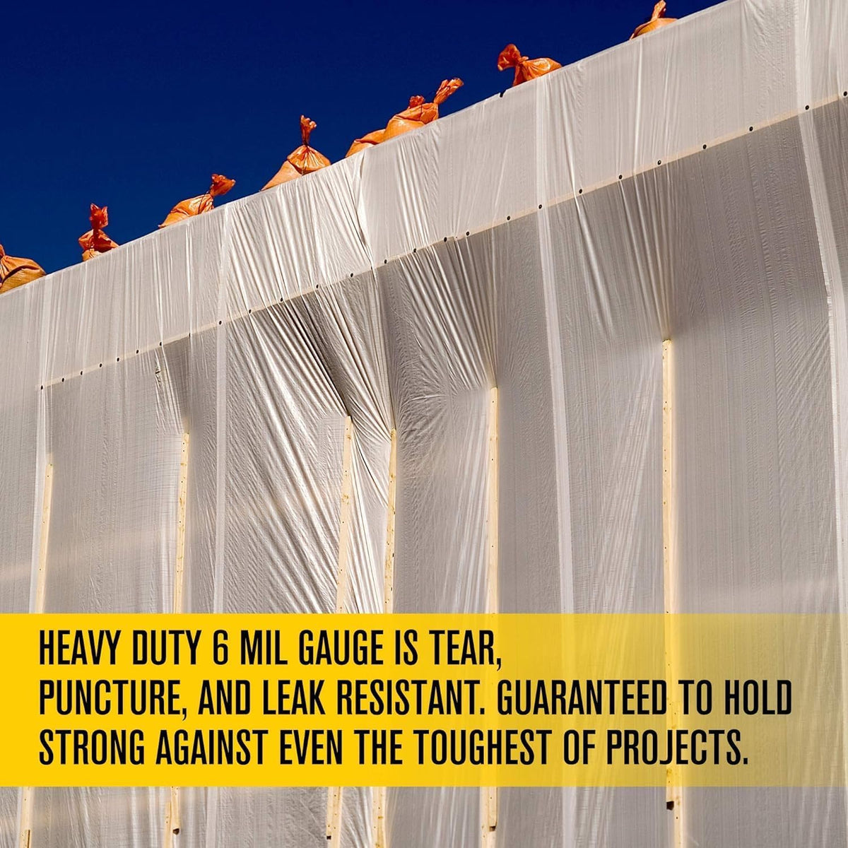 Aluf Plastics Plastic Sheeting - 20' x 100', 6 MIL Heavy Duty Gauge - Clear Vapor and Moisture Barrier Sheet Tarp/Drop Cloth for Painting & Furniture (1 Pallet of 25 Pack)