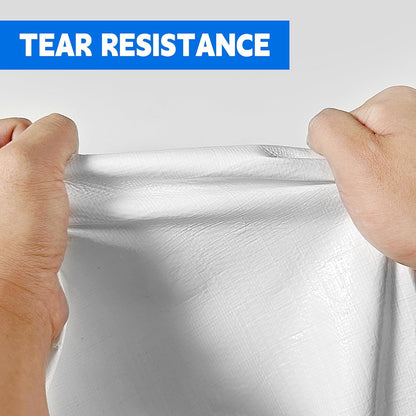 Tarp 5x7(4packs) ft Heavy Duty 12mil 100% Waterproof High Durability Multipurpose,Uv Resistant,White Tarp Suitable for Swimming Pools, Boats, Camping, Courtyards, Etc -by MVPNET