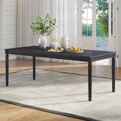 AMERLIFE 79 Inch Farmhouse Dining Table for 6 to 8, Large Rectangular Solid Wood Kitchen Dining Table with Roman Conical Legs, Rustic Dining Room Table for Family Gatherings, Grey