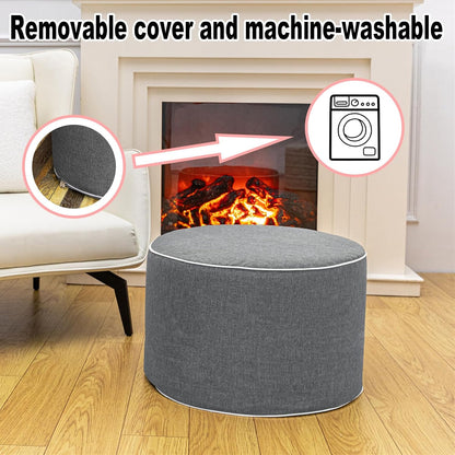 Outdoor Ottoman for Patio, Gray, Outdoor Pouf Footstool,20x12In | All-One Foam Outdoor Pouf, Waterproof Footstool,Patio Footrest, Outdoor Ottoman Footrest ,Extra Seat for Deck Garden Poolside