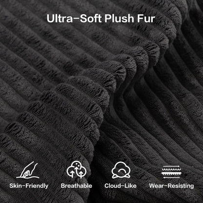 50" Oversized Chaise Lounge Chair Indoor, Plush Faux Fur Cloud Sofa Couch with Pillows, No Assembly Deep Seat Reading Chair Bed, Cozy Floor Couch for Living Room or Bedroom