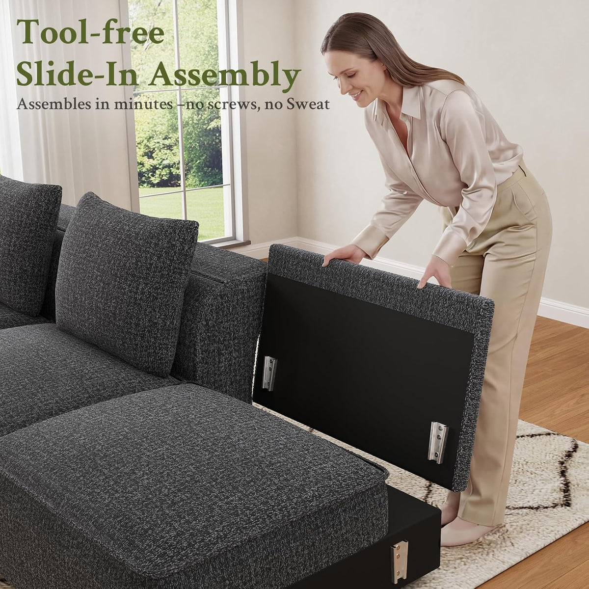 Welzona 75" Loveseat, Chenille Love Seat Sofa, Small Couch for Small Space | Minimalist Comfy Love Seat, Small Couches for Small Spaces, 2 Seater Modern Loveseat, 22" Deep Seat for Apartment, Grey Sofa