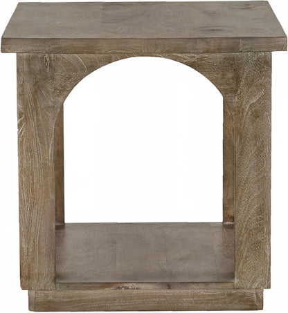 Moti Archie Contemporary End Table Finished in North Creek Brown Solid Wood
