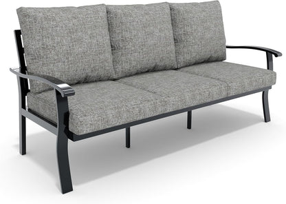 HOMREST Outdoor Couch Aluminum Patio Furniture Sofa, 3-Seat All-Weather Metal Outdoor Patio Furniture with Cushions, Grey