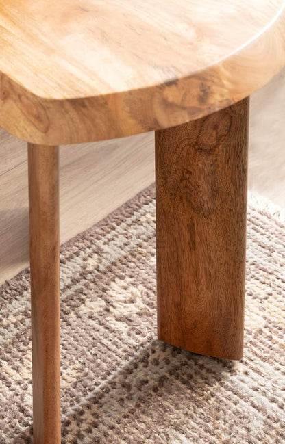 Kate and Laurel Vaux Modern Mango Wood Rectangular Side Table, 22 x 14 x 22, Natural Wood, Transitional Rectangle End Table with Angled Tabletop Edge for Bedroom Nightstand or Indoor Plant Stand