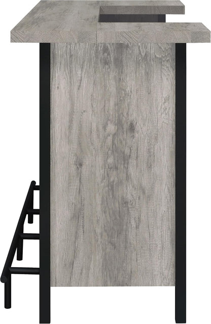 Coaster Home Furnishings - Bellemore - Wood & Metal - Bar Cabinet with Bottle Rack and Stemware Racks with Open Storage - Dining Room & Home Bar - Gray Driftwood - 182105