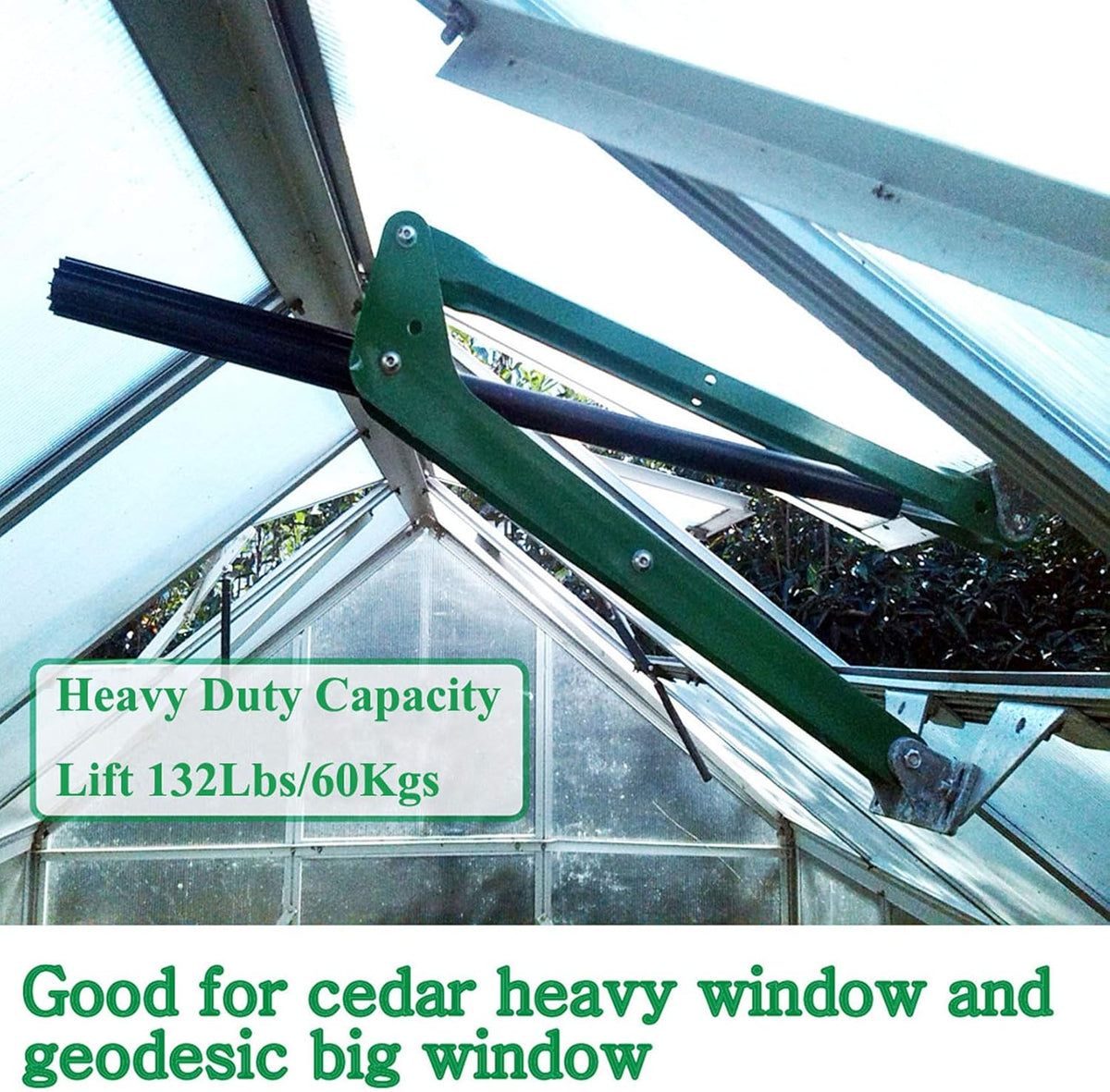 BIBISTORE 132 Lbs Capacity Heavy Duty Automatic Greenhouse Vent Opener Solar Power Auto Hothouse Window Opener Greenhouse Roof Vent Kit Greenhouse Accessories Perfect for Heavy Windows