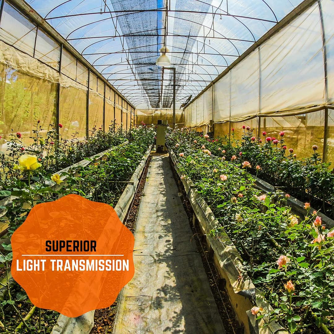 Farm Plastic Supply - Clear Greenhouse Plastic Sheeting - Ultra Durable - 8 mil - (50' x 40') - 4 Year UV Resistant Polyethylene Greenhouse Film for Gardening, Farming, Agriculture