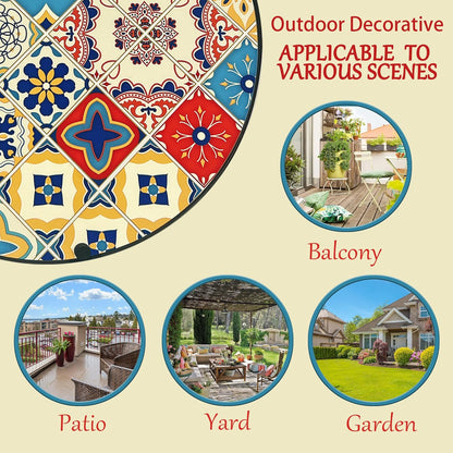 Mosaic Round Sode Tea Table, Outside Unique Furniture, Small End Outdoor Side Valentine's Day Dining Room Table, Indoor Balcony Outdoor Furniture, Balcony Patio Valentine's Day Decor