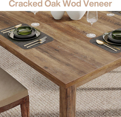Tribesigns Wood Dining Table Modern Kitchen Table for Dining Room Living Room, 2-4 People Dining Room Table Square Dinner Tables with Wooden Legs Thick Top for Small Space, Grayish-Brown (Only Table)