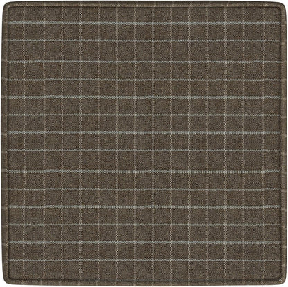 Homepop Home Decor Classic Square Storage Ottoman with Lift Off Lid | Ottoman with Storage for Living Room & Bedroom, Brown Window Pane Fabric