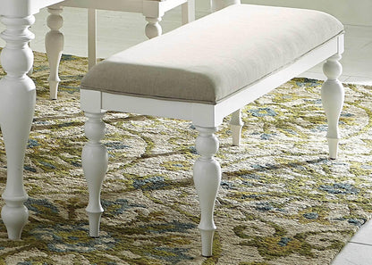 Liberty Furniture Summer House White Upholstered Dining Bench