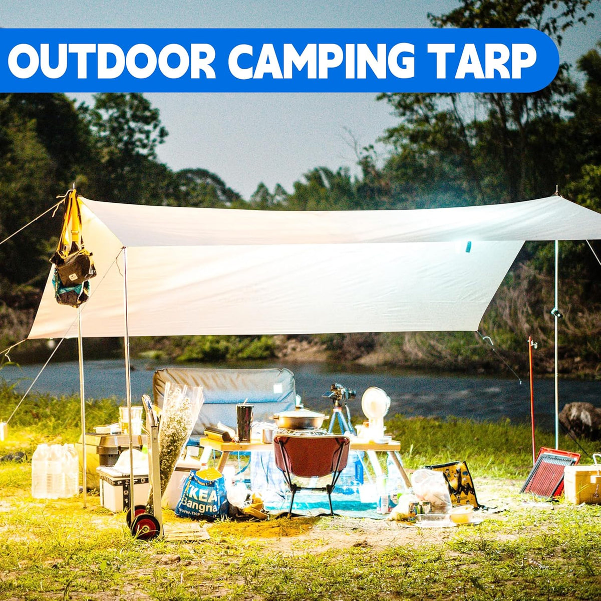 Tarp 5x7(4packs) ft Heavy Duty 12mil 100% Waterproof High Durability Multipurpose,Uv Resistant,White Tarp Suitable for Swimming Pools, Boats, Camping, Courtyards, Etc -by MVPNET