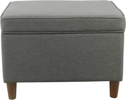Spatial Order Home Decor | Dinah Collection Modern Storage Ottoman | Ottoman with Storage for Living Room & Bedroom (Cool Light Gray)
