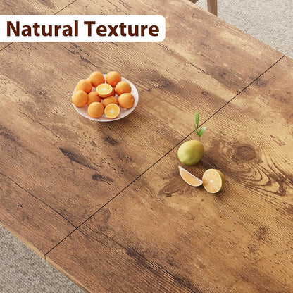 78.7" Industrial Rectangle Dining Table for 6-8 People, Modern Wood Dinner Table, Retro Style Dining Table for Kitchen & Dining Room, Sturdy Metal Frame (Table Only)