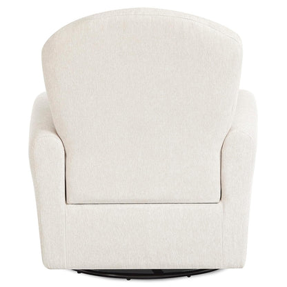 Evolur Vienna Swivel Glider with Nailhead Trim in Sweet Cream, Made from Sturdy and Sustainable FSC-Certified Wood, Easy to Assemble and Maintain, Features 360° Swivel Motion