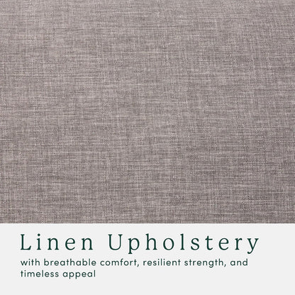 Walker Edison Nash Modern Farmhouse Large Oversized Linen Ottoman, Dark Grey