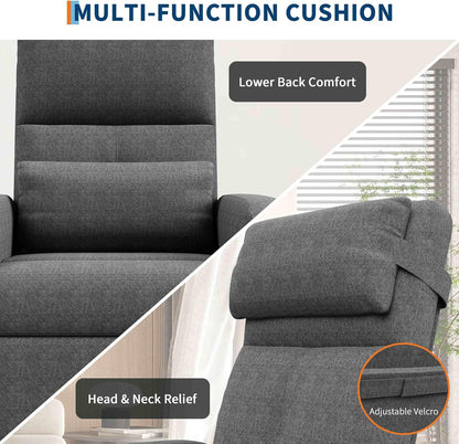 Garvee Power Recliner Chair, Adjustable Electric Recliner Ergonomic Overstuffed Single Sofa, Padded Seat, Side Pockets and USB Port, Home Theater Seating for Living Room
