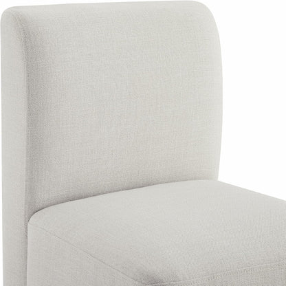 CHITA Dining Chairs with Casters Set of 4, Fully Assembled, Linen | FSC Certified Upholstered Armless Modern Rolling Dining Chairs with Rollers for Bedroom Reading Room Living Room
