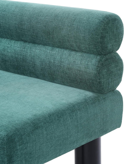 Christopher Knight Home Wally Fabric Upholstered Dining Bench, Long Dining Room Chair, Wooden Entryway Bench, Bedroom End of Bed Bench, Teal Green+Black
