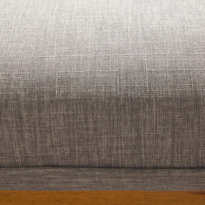 Walker Edison Nash Modern Farmhouse Large Oversized Linen Ottoman, Dark Grey