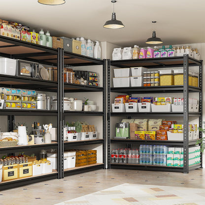 REIBII 2400LBS Garage Shelving 5 Tier Storage Shelves Heavy Duty, Adjustable Metal Shelving Unit,Garage Shelves for Basement,Warehouse,Pantry,Closet,Kitchen 72" H x 35.55" W x 16" D,2 Pack | Heavy Duty