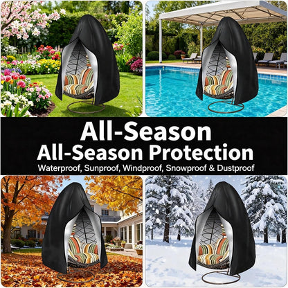 Heavy-Duty 210D Oxford Swing Cover-Waterproof UV-Resistant and Windproof Hammock with Drawstring((115cm*190cm) withstoragebag)