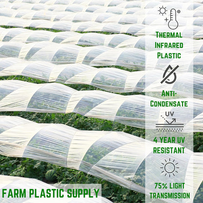 Farm Plastic Supply - Clear Coolmax Greenhouse Plastic Sheeting - 6 Mil - 4 Year UV Resistant Infrared Anti-Condensate Green House Covering Thermal Plastic 6 mil (40' x 70')