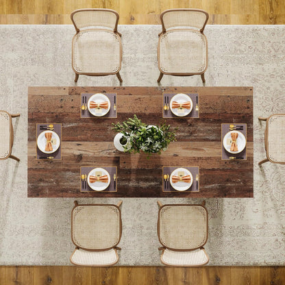 Tribesigns Farmhouse Dining Table for 4 to 6 People, 63-inch Rectangle Wooden Kitchen Table with Large Tabletop and Heavy Duty Legs for Dining Room,Kitchen, Distressed Brown