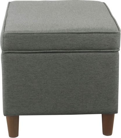 Spatial Order Home Decor | Dinah Collection Modern Storage Ottoman | Ottoman with Storage for Living Room & Bedroom (Cool Light Gray)