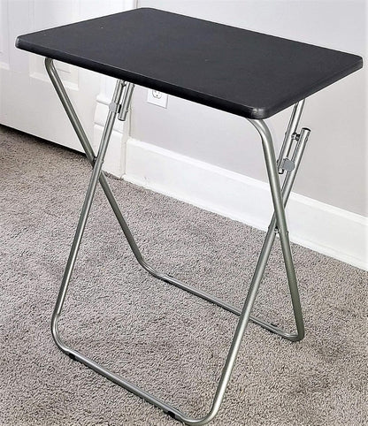 Folding TV Tray Tables, for Small Space, Black, Set of 2 | 19" X 15" X 26", For Eating, Portable Dinner Table, Couch & Living Room