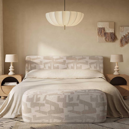 Tov Furniture Graceland 54" Cream Performance Jacquard Bench