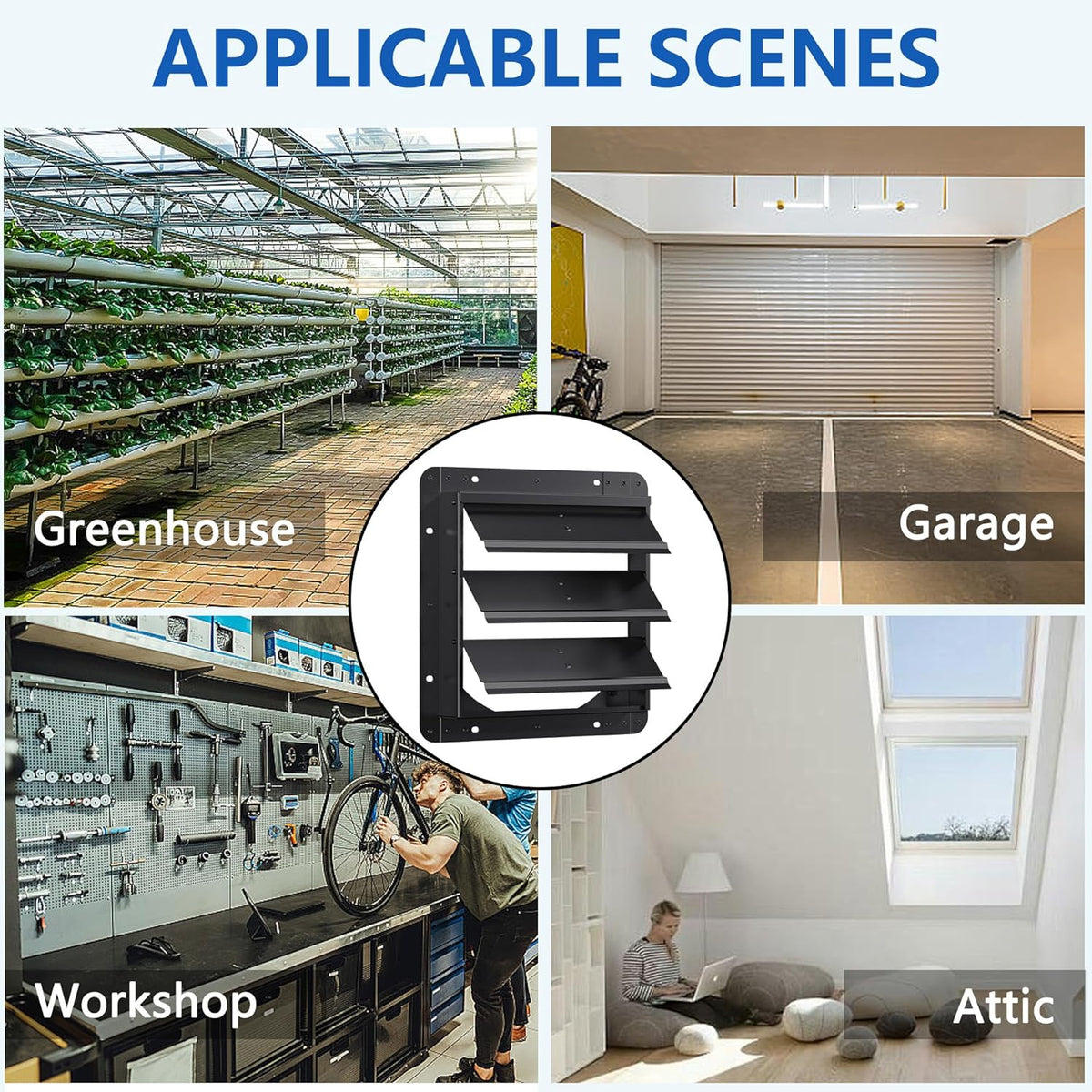 24 Inch Galvanized Sheet Spraying Automatic Exhaust Shutter Louver Vent (No Fan Blades and Motor) for Home Attics, Workshops, Barn, Greenhouse