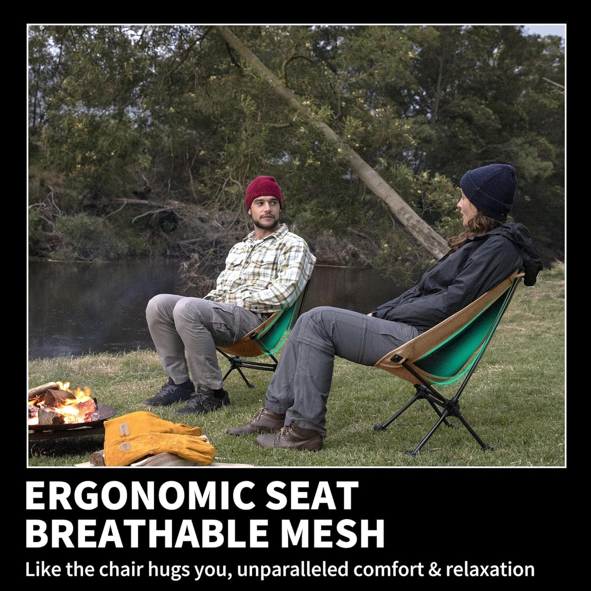 Naturehike YL08 Ultralight Camping Chair, 2.38 LBS Portable Backpacking Chair with Anti-Sinking Feet, Lightweight Compact Folding Hiking Camp Chair