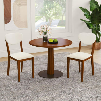 Giantex Sherpa Dining Chairs Set of 4, Modern Kitchen Chair w/Rubber Wood Legs, Padded Seat & Backrest, Armless Accent Side Chairs for Living Room, Dining Room, Restaurant