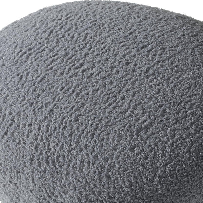 Mushroom Ottoman, 18” Boucle Foot Stool for Living Room & Bedroom, Cute Vanity Stool, Accent Footrest for Entryway, No Assembly Required, Gray
