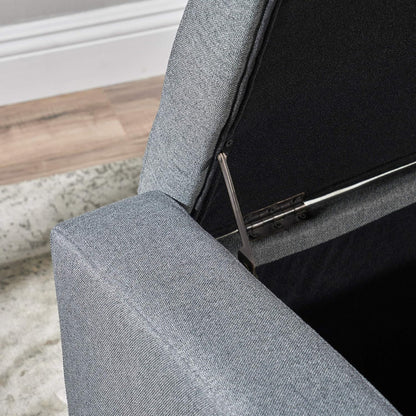 Christopher Knight Home Guernsey Fabric Storage Ottoman, Charcoal 20x50.25x16.75 inches