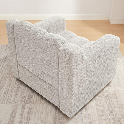 VANOMi Oversized Accent Chair Set of 2, Modern Living Room Chairs, Comfy Boucle Fabric Upholstered Armchair for Bedroom, Office, Waiting Room (Beige)